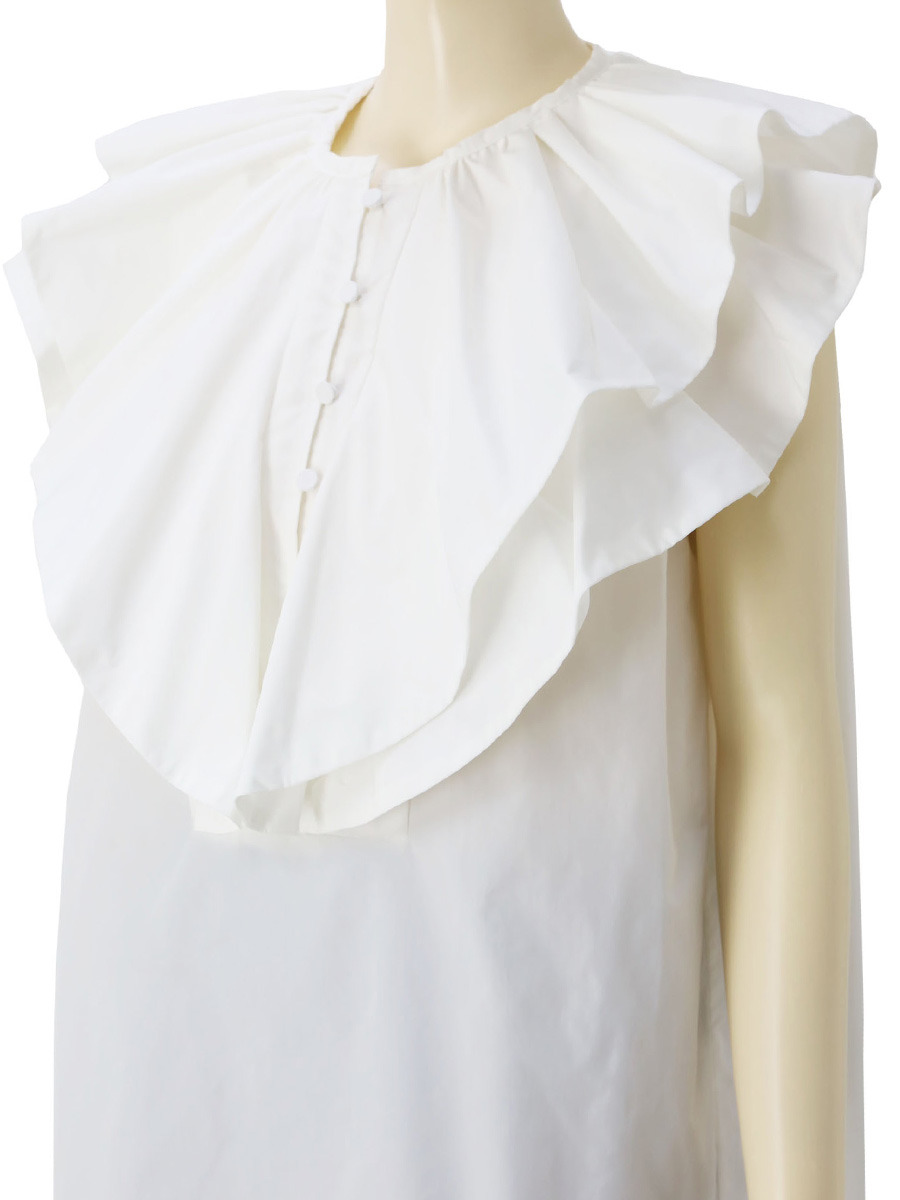 かわいい新作 メモリーラッフルブラウス ホワイト 新品未使用 machatt - シャツ/ブラウス(半袖/袖なし)