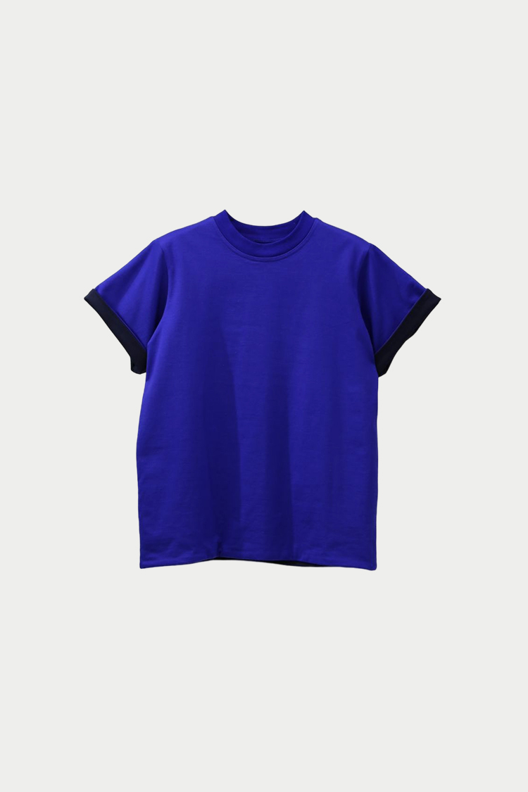 MACHATT リバーバイカラーTシャツ（ブラック） - Tシャツ(半袖/袖なし)