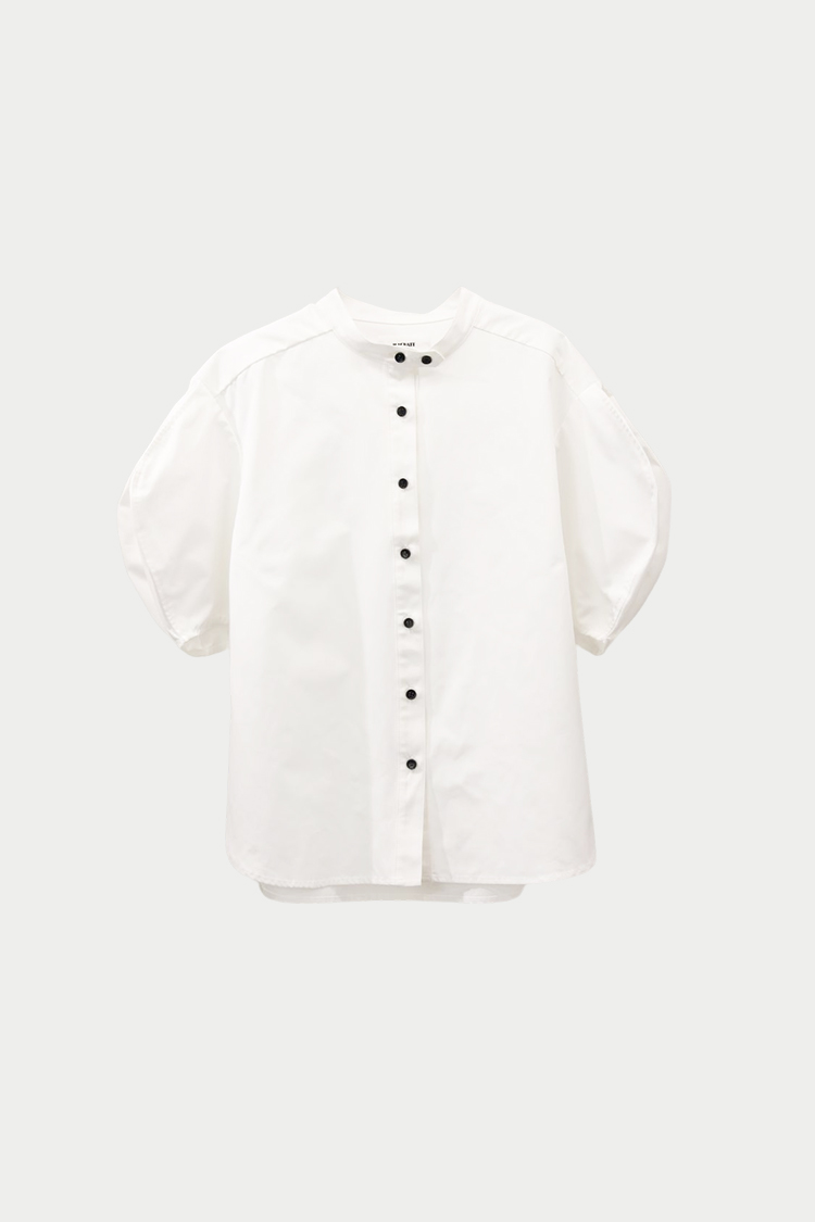 パフスリーブWボタンシャツ（ホワイト） | MACHATT ONLINE STORE