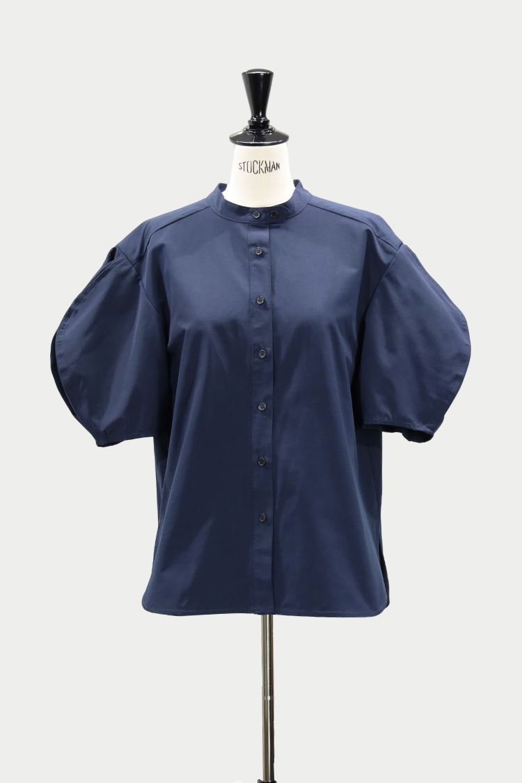 パフスリーブWボタンシャツ（ネイビー） | MACHATT ONLINE STORE