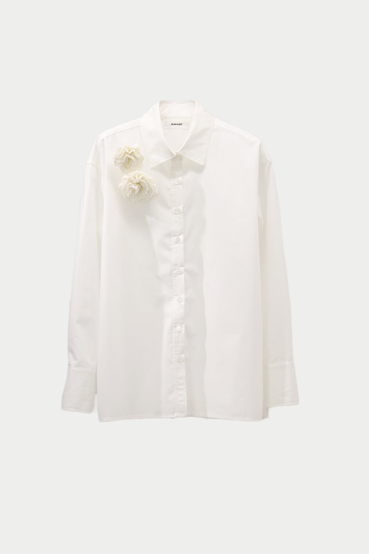 ホワイト【限定値下げ】MACHATT正規品　プリーツシャツドレス