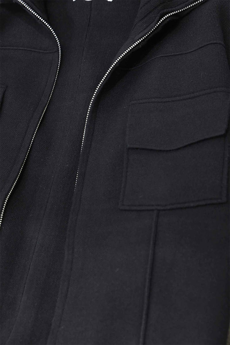 フルジップニットジャケット（ブラック） | MACHATT ONLINE STORE