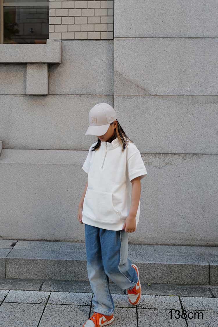 KIDS】ハーフジップスウェット（ホワイト） | MACHATT ONLINE STORE