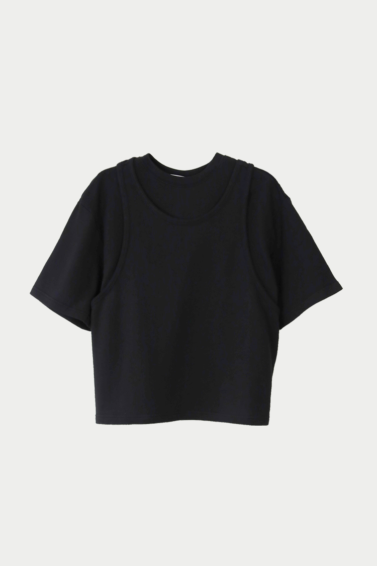 machatt ミニウラケレイヤードトップス（ブラック） machatt ミニウラケレイヤードトップス（ブラック）