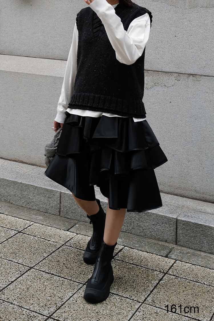 machatt マチャット 今期新作⭐︎カラーネップニットベスト グレー