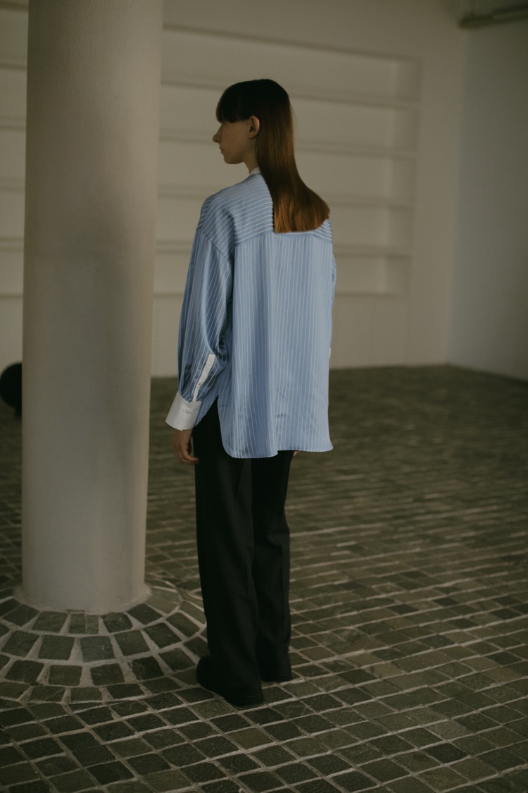 最終価格【美品】machatt マチャットストライプヨークシャツ　ブラック 最終価格【美品】machatt マチャットストライプヨークシャツブラック