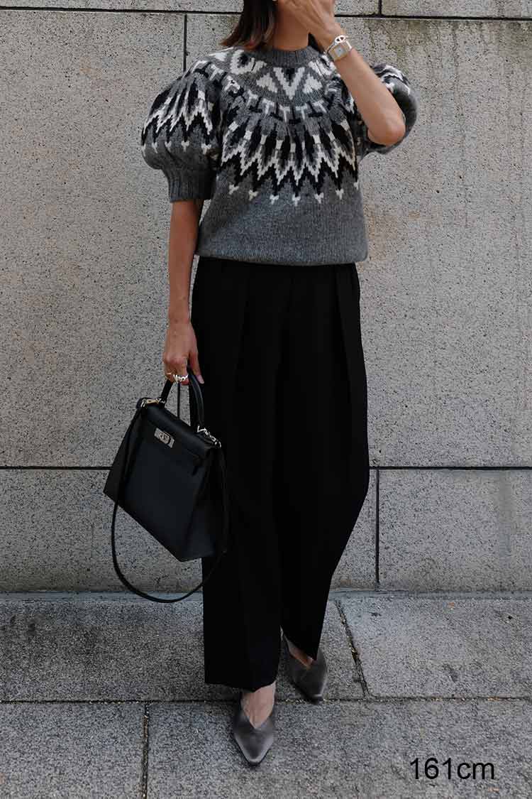 MACHATT マチャットワイドテーパードパンツ（ブラック）