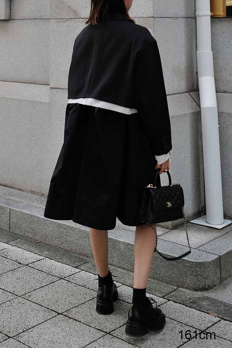マチャット 黒 バルーンシルエット ジャケット