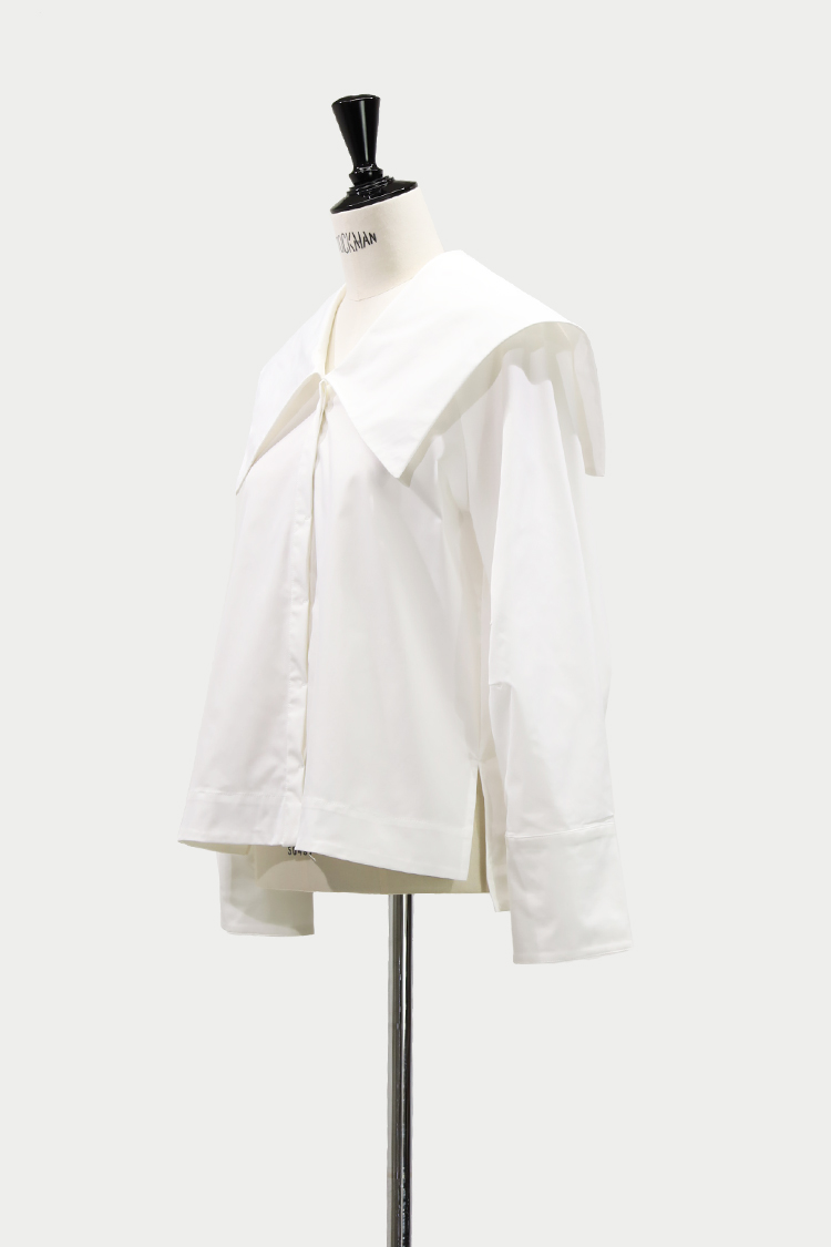 スクエアカラーシャツ（ホワイト） | MACHATT ONLINE STORE