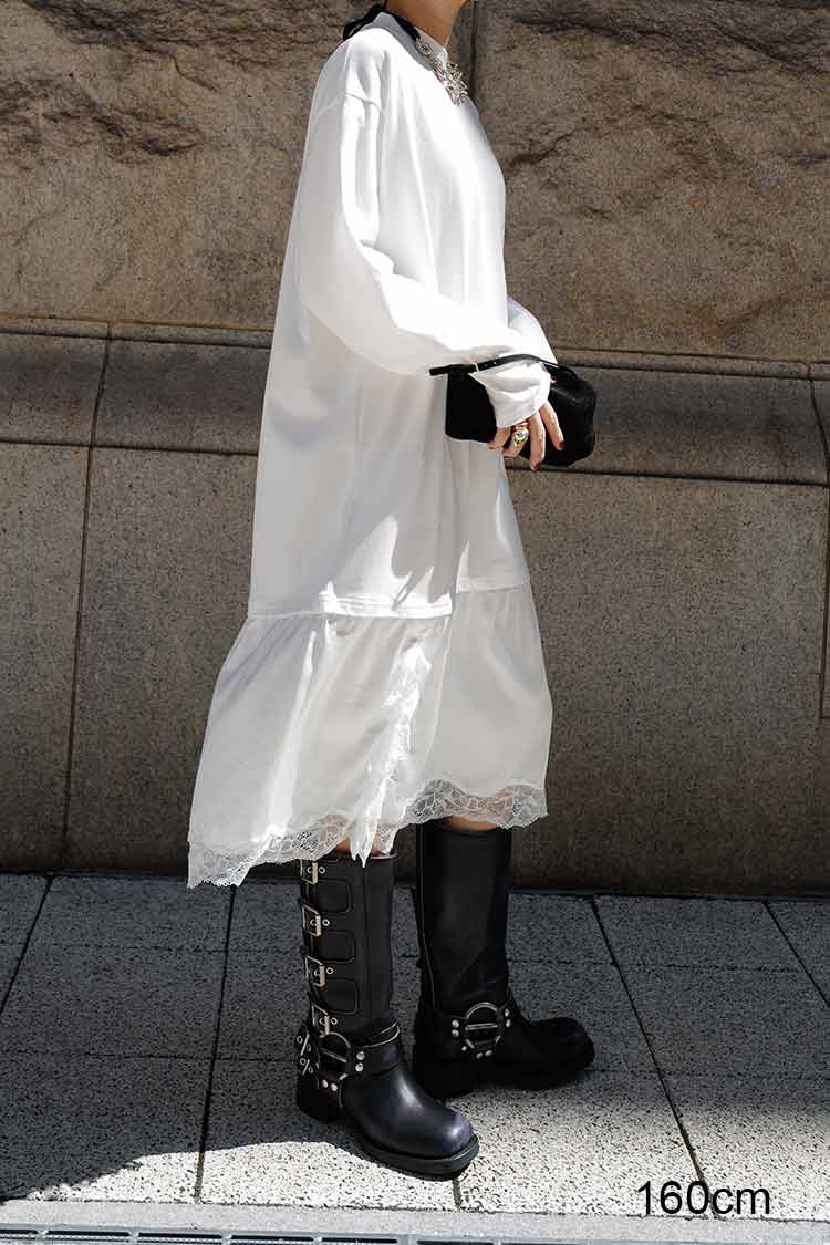 MACHATT カットソーレースワンピ（ホワイト）