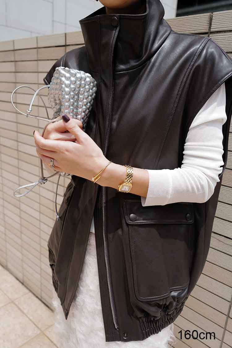 エコレザーベスト（ブラウン） | MACHATT ONLINE STORE