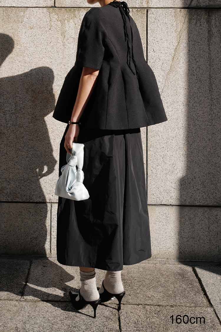 メモリーキュロットパンツ（ブラック） | MACHATT ONLINE STORE