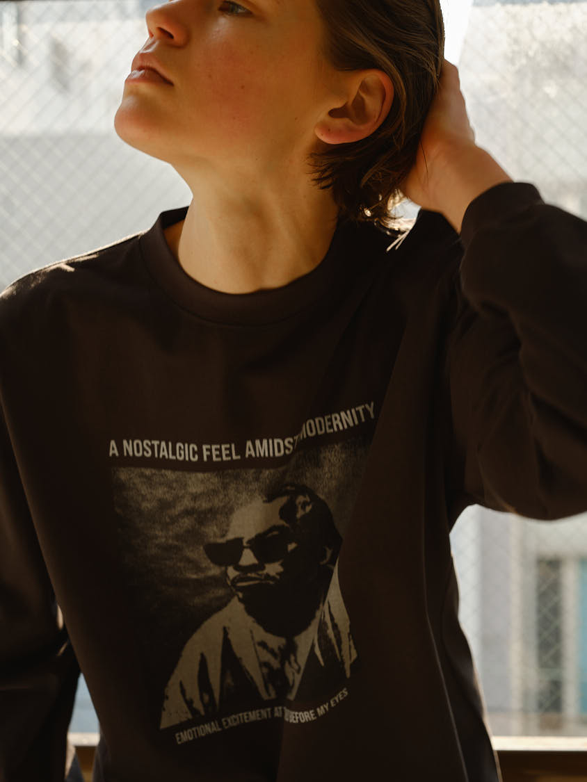 プリントロングTシャツ（グレー） | MACHATT ONLINE STORE