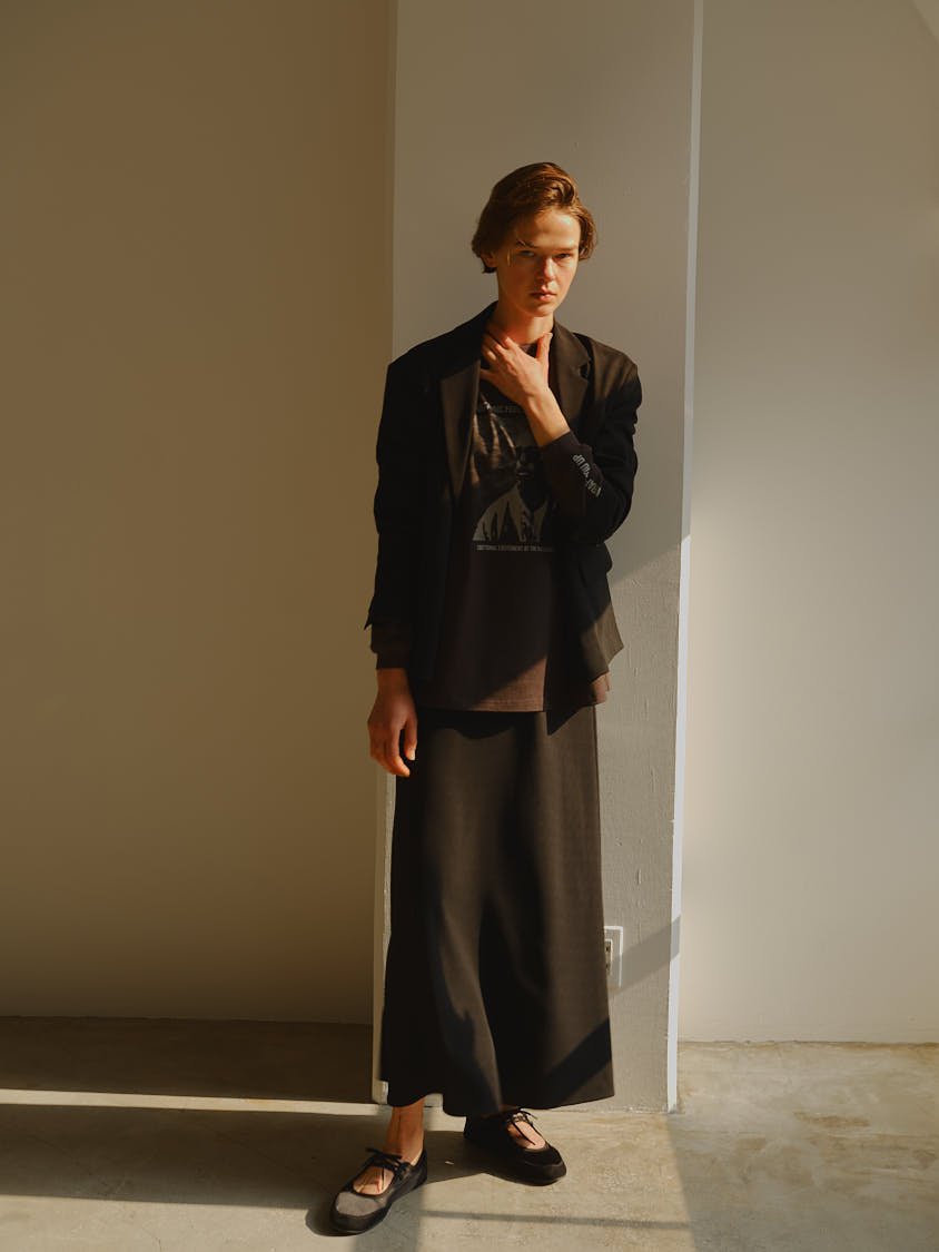 アセテートロングスカート（ブラック） | MACHATT ONLINE STORE