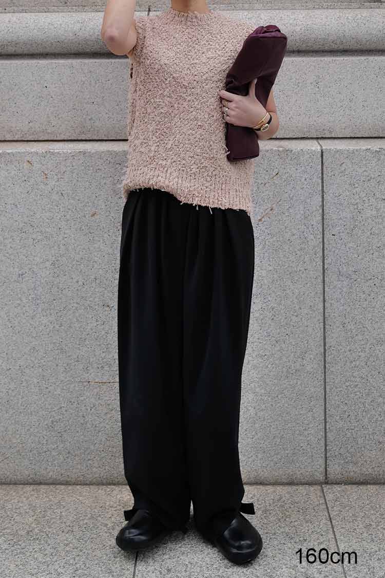 チュールヤーンニットベスト（ベージュ） | MACHATT ONLINE STORE