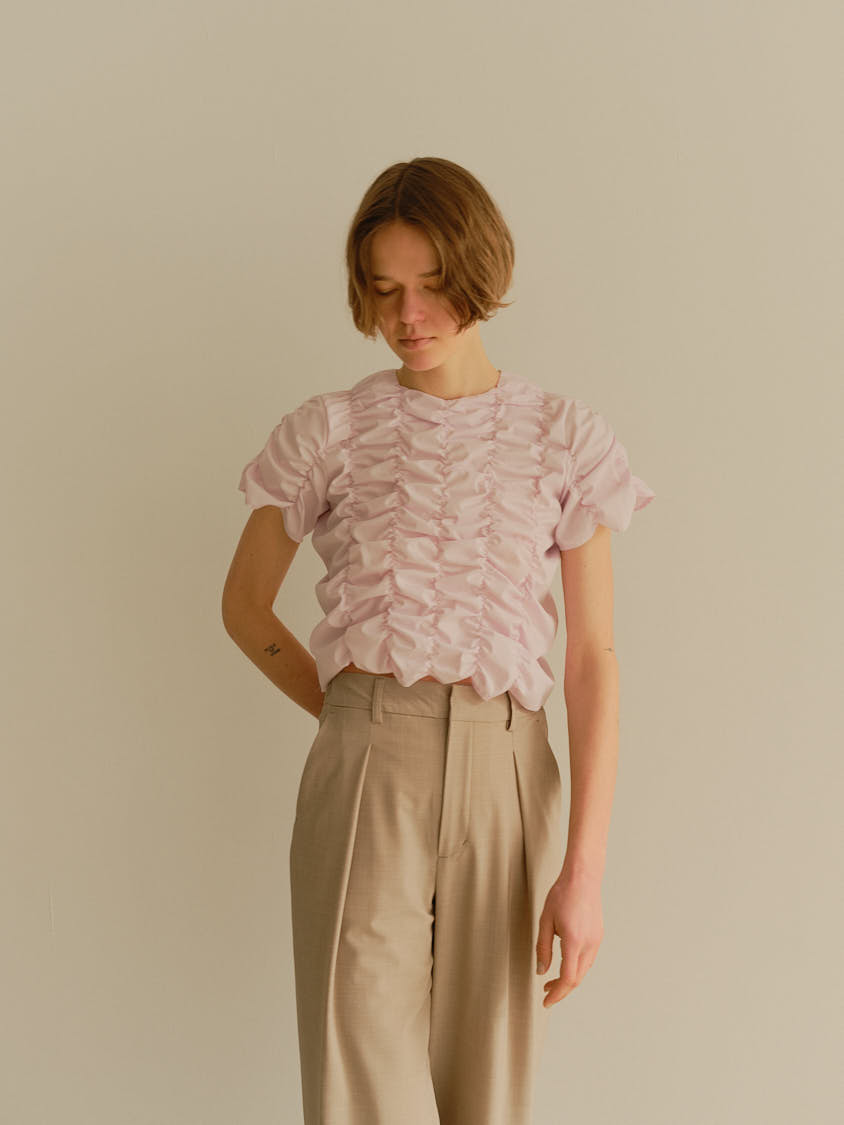 シャーリングトップス（ピンク） | MACHATT ONLINE STORE