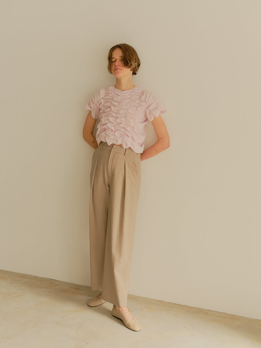 シャーリングトップス（ピンク） | MACHATT ONLINE STORE