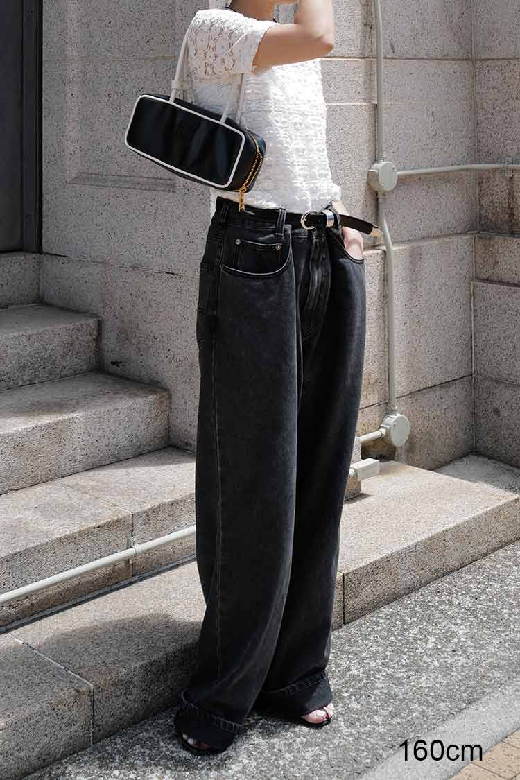 入荷now 安全 ウエストタックデニム（ブラック） | MACHATT ONLINE STORE パンツ