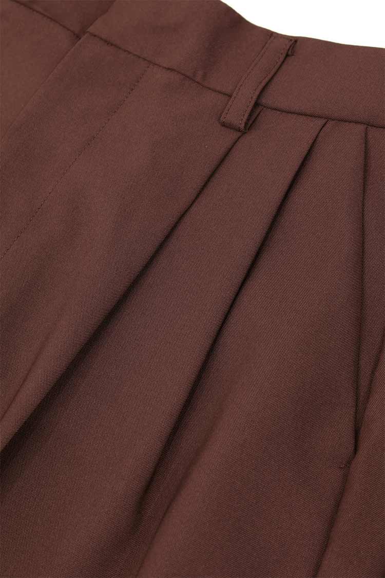 タックハーフパンツ（ブラウン） | MACHATT ONLINE STORE