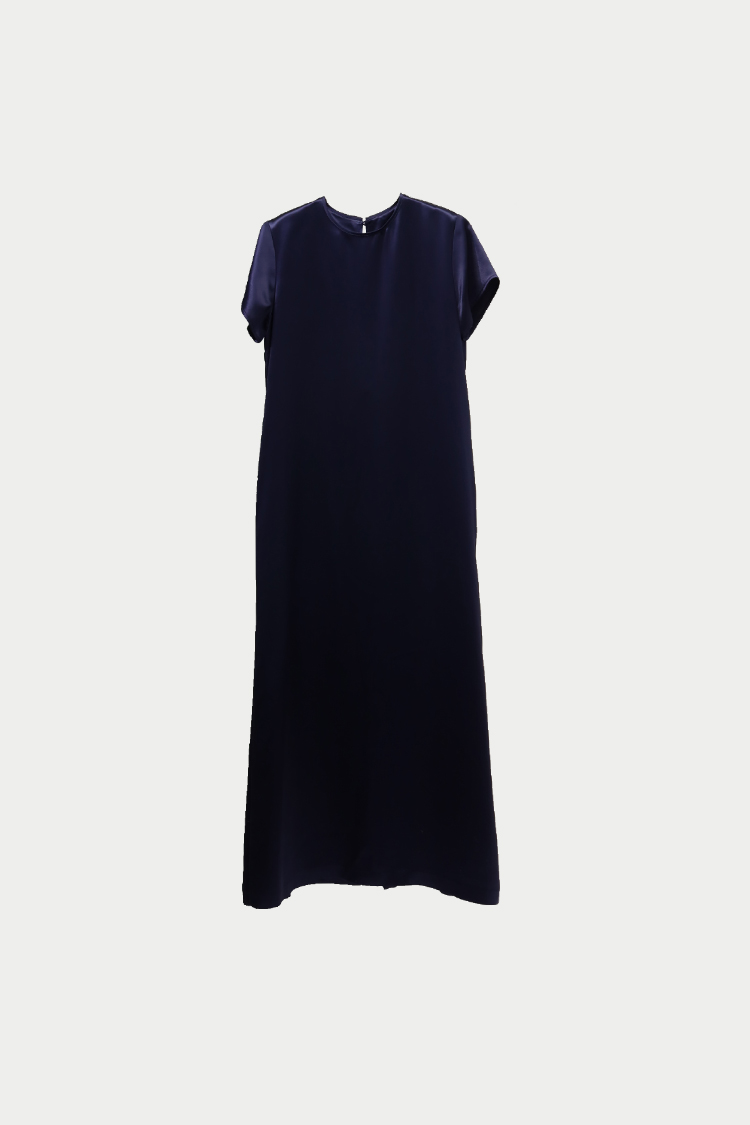アセテートサテンドレス（ネイビー） | MACHATT ONLINE STORE