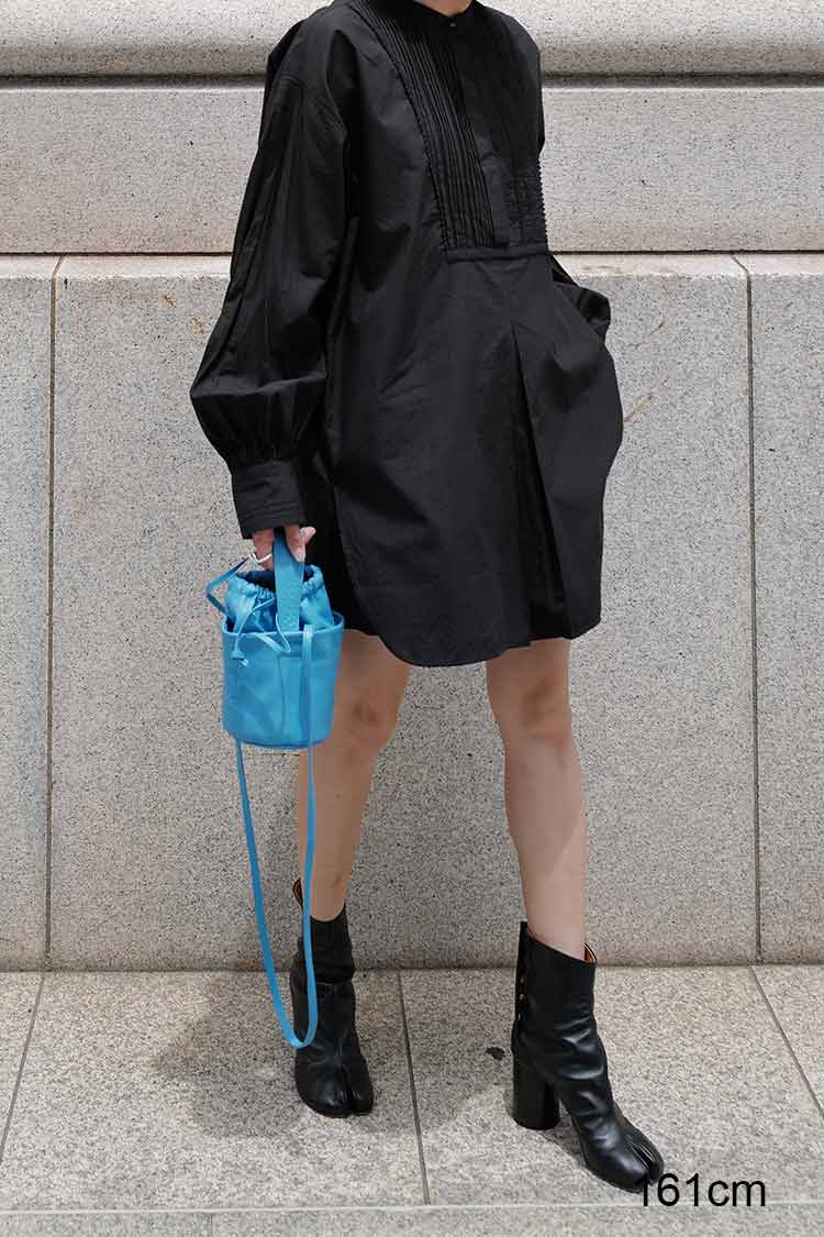 美品＊ババグーリ インドコットンブラウス M ブラック黒 スタンドカラー 長袖 and myera リネン綿のクレリックブラウス〈黒〉｜and myera