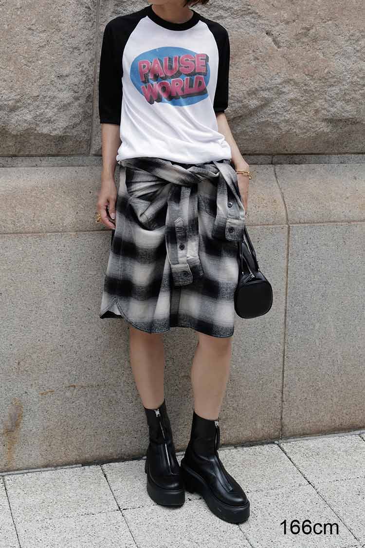 オンブレチェックシャツ（ブラック） | MACHATT ONLINE STORE