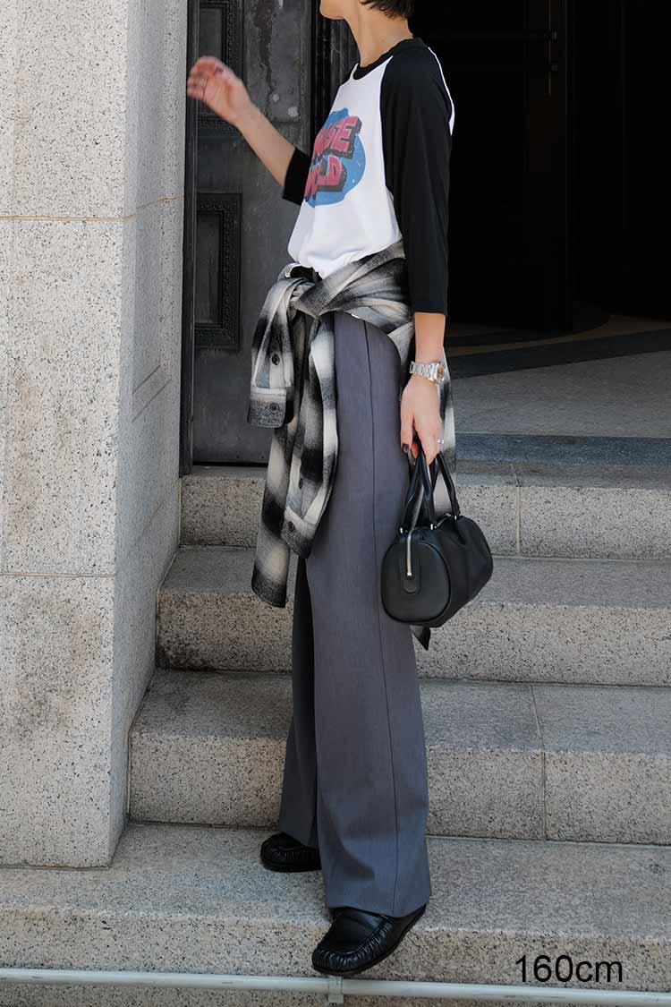 エラスティックワイドパンツ（グレー） | MACHATT ONLINE STORE