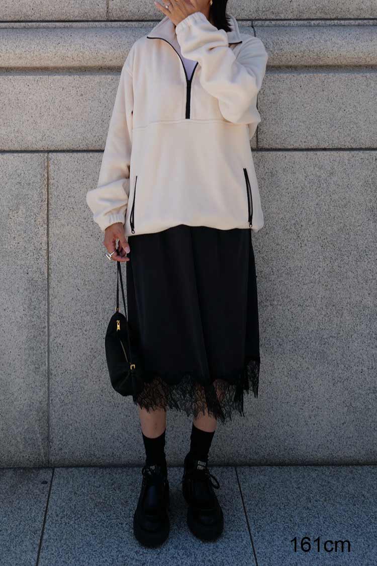 レースサテンスカート（ネイビー） | MACHATT ONLINE STORE