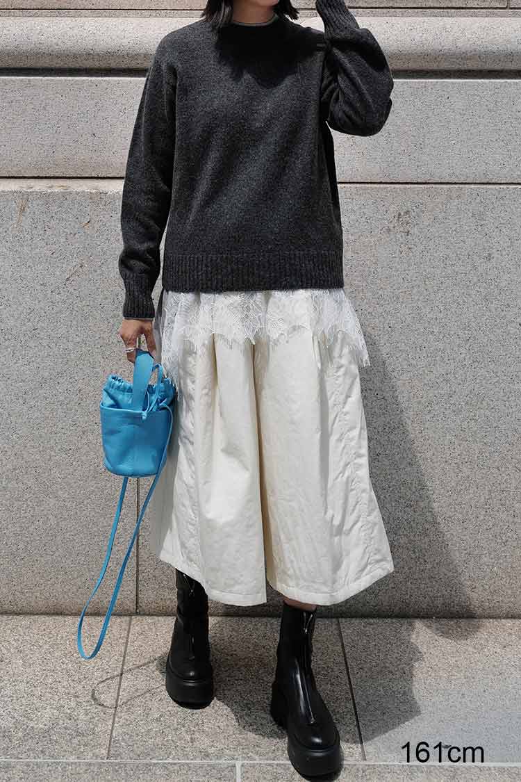 パファーキュロットパンツ（アイボリー）【11月上旬納品