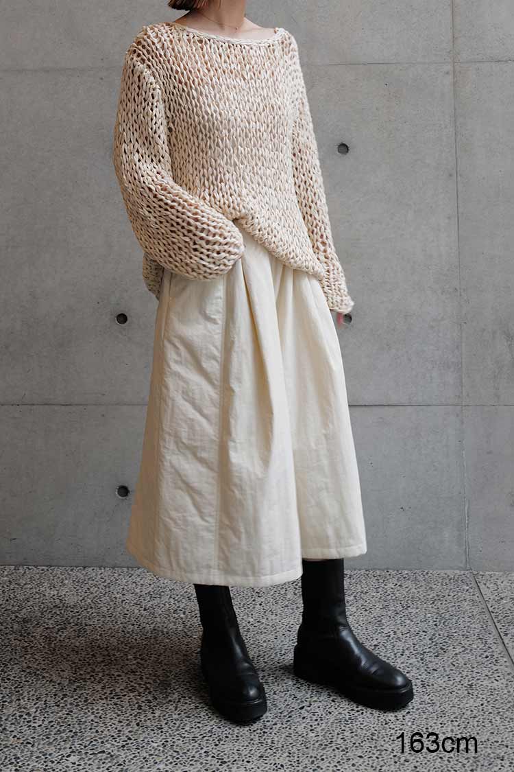 マチャット machatt パファーキュロットパンツ アイボリー パファー