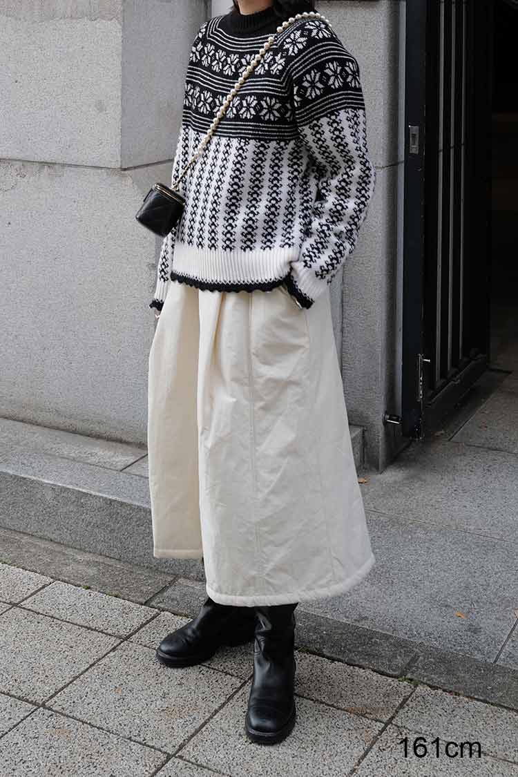 パファーキュロットパンツ（アイボリー） | MACHATT ONLINE STORE