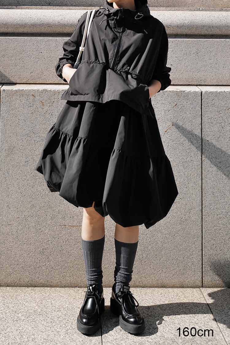 【お値下げ】マチャット machatt バイカラーステッチロングドレス ブラック 今期新作 machatt ダブルクロスバイカラードレス ブラック