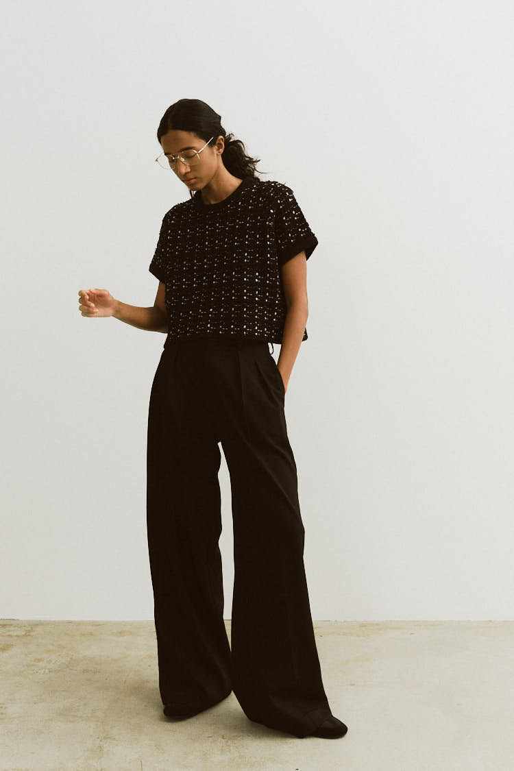 ツィードニットプルオーバー（ブラック） | MACHATT ONLINE STORE