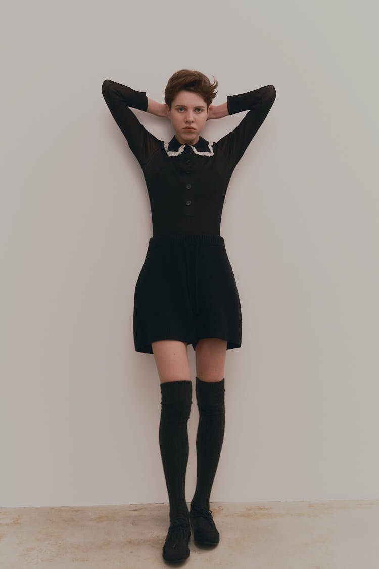 machatt 未使用フリルカラーリブニット フリルカラーリブニット（ブラック） | MACHATT ONLINE STORE