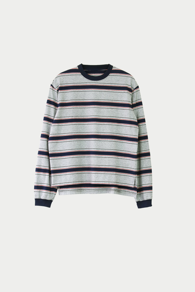 everyone ボーダー ロンT グレー everyone border long sleeve tee shirt (NAVY) | everyone
