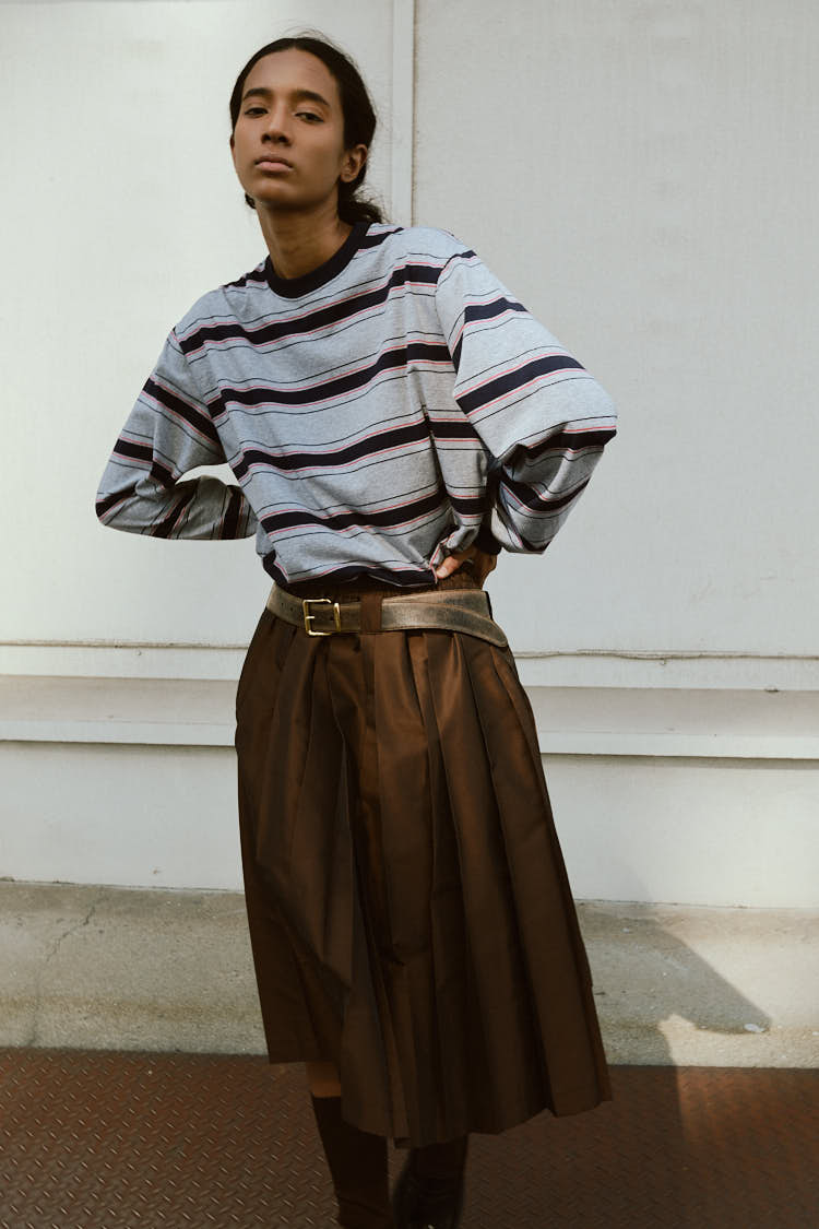 ボーダーロンT（グレー） | MACHATT ONLINE STORE