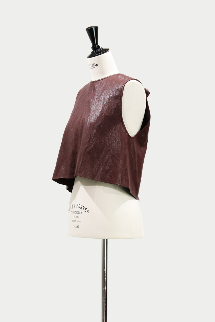 エコレザーリボンベスト（ブラウン） | MACHATT ONLINE STORE