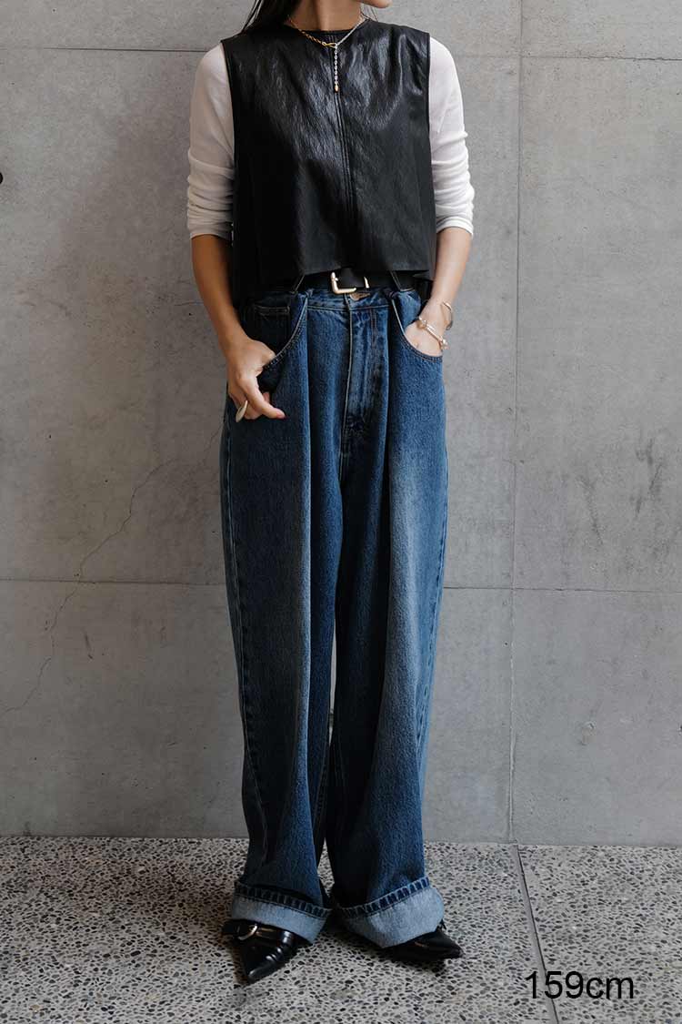 エコレザーリボンベスト（ブラック） | MACHATT ONLINE STORE