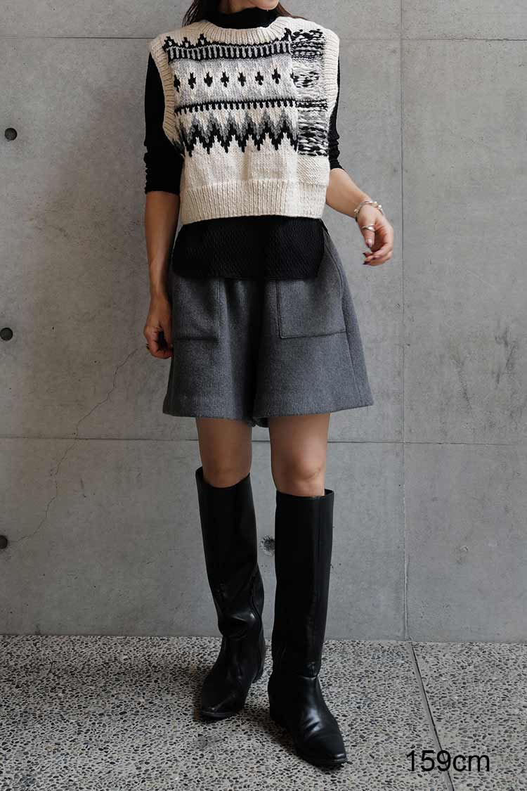 ノルディックニットベスト（ホワイト） | MACHATT ONLINE STORE