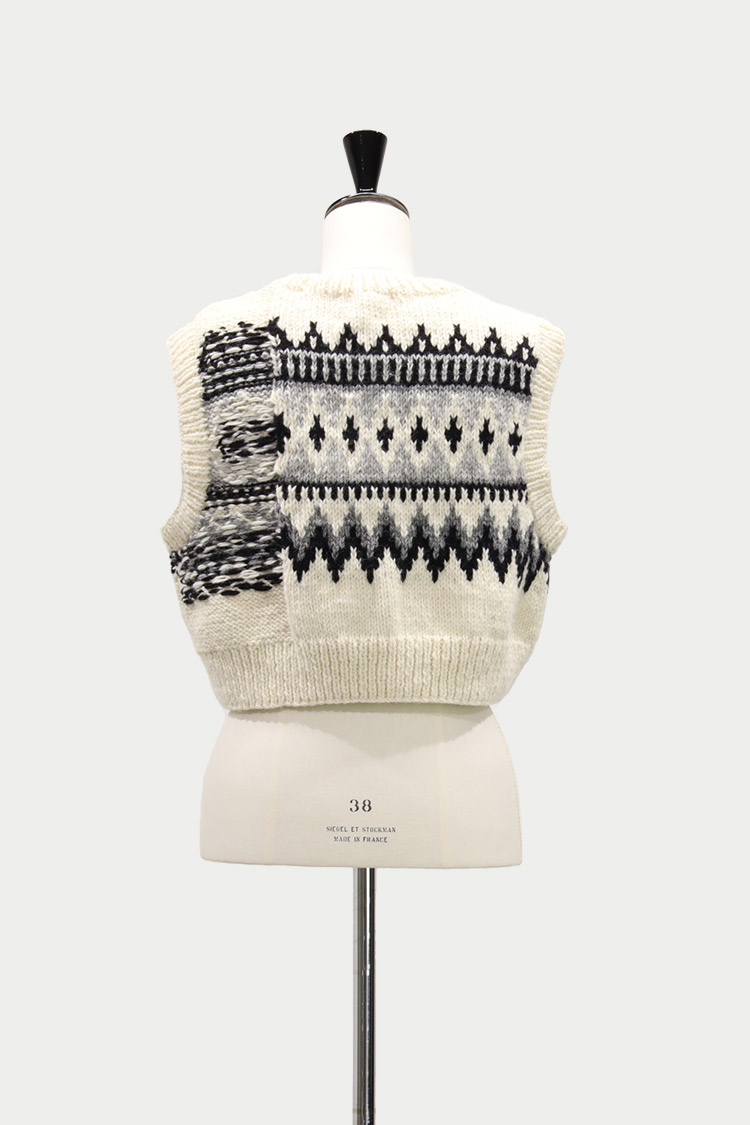 ノルディックニットベスト（ホワイト） | MACHATT ONLINE STORE
