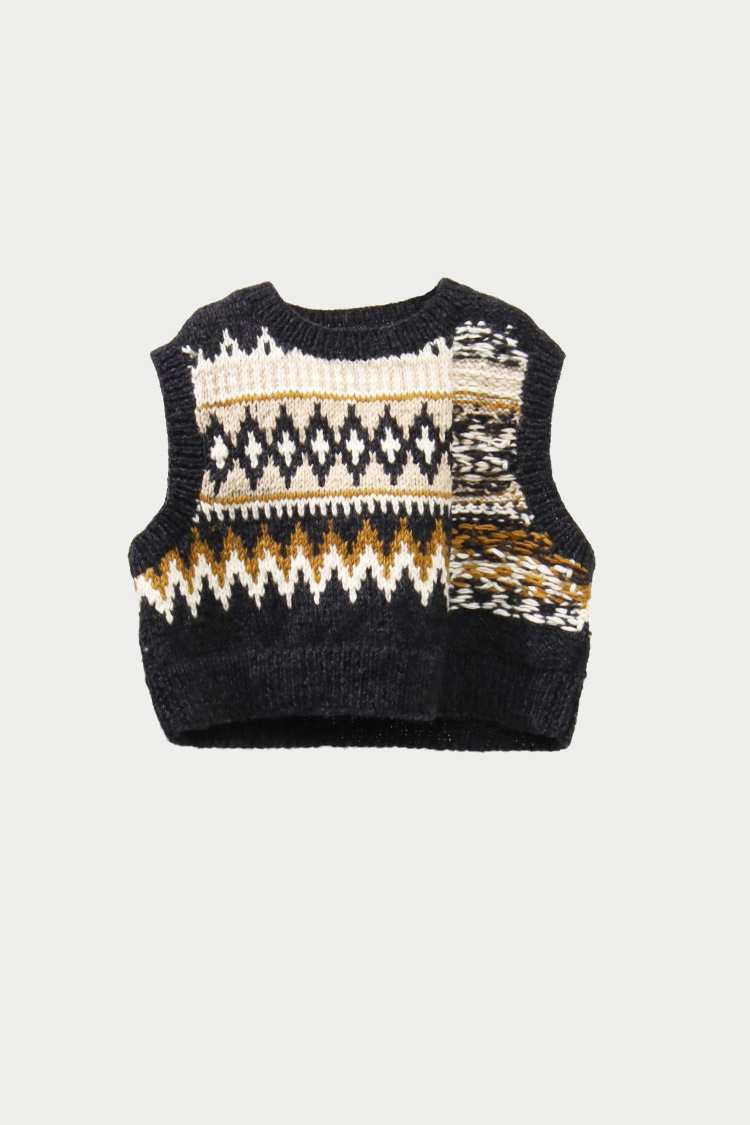 ノルディックニットベスト（チャコールグレー） | MACHATT ONLINE STORE