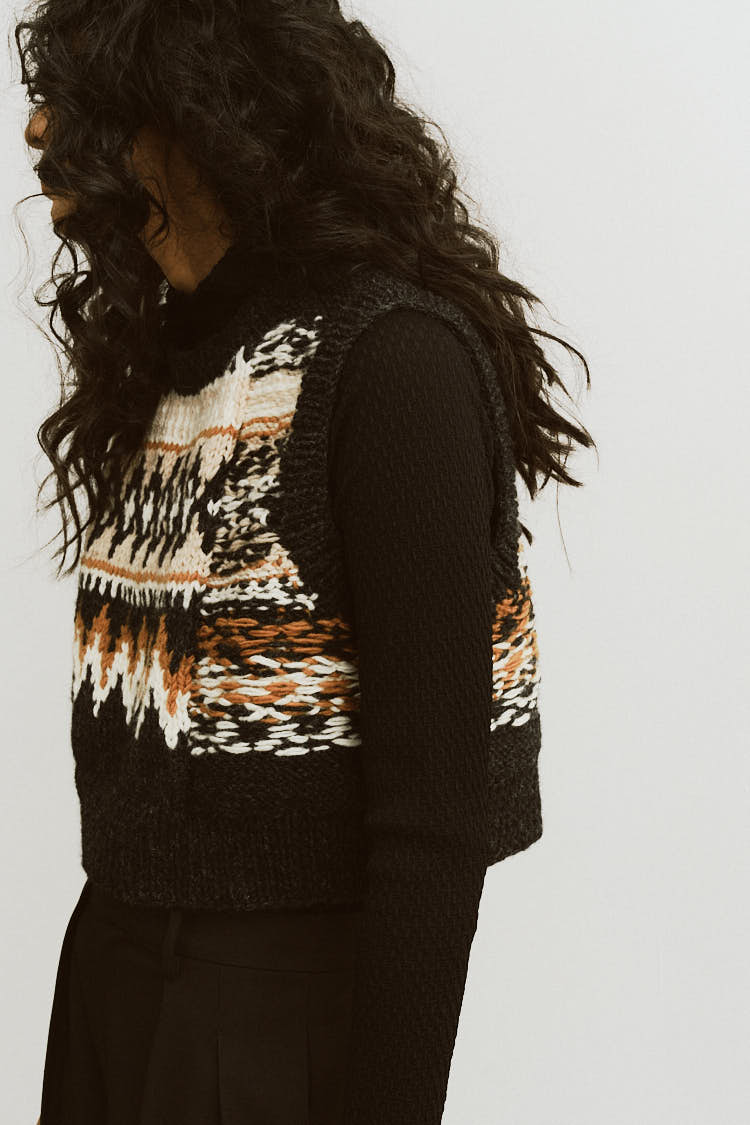 MACHATT ノルディック柄 ニットベスト ノルディックニットベスト（チャコールグレー） | MACHATT ONLINE STORE