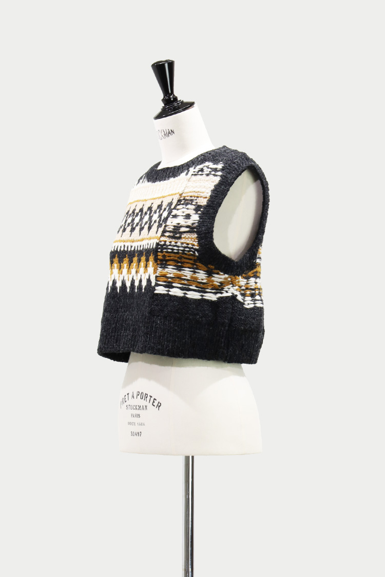 ノルディックニットベスト（チャコールグレー） | MACHATT ONLINE STORE