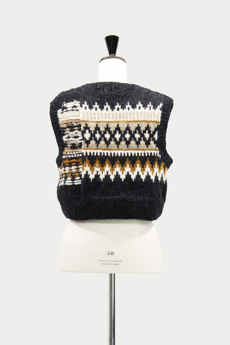 ノルディックニットベスト（チャコールグレー） | MACHATT ONLINE STORE