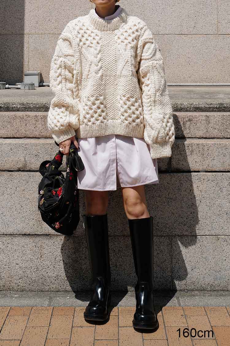 MACHATT ケーブルハンドニット（アイボリー） ケーブルハンドニット（アイボリー） | MACHATT ONLINE STORE