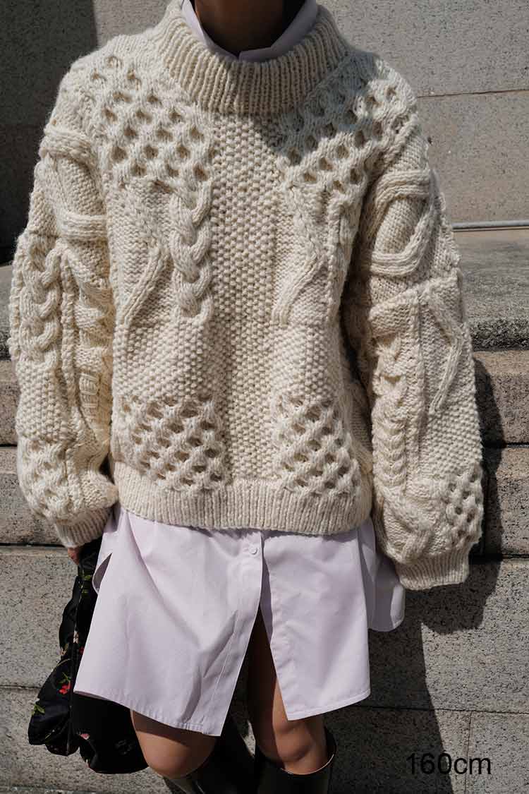 MACHATT マチャット ケーブルハンドニット アイボリー ケーブルハンドニット（アイボリー） | MACHATT ONLINE STORE