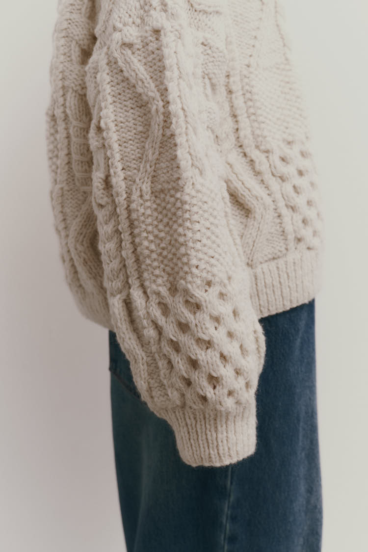 machatt 新品未使用タグ付き ケーブルハンドニット アイボリー ケーブルハンドニット（アイボリー） | MACHATT ONLINE STORE
