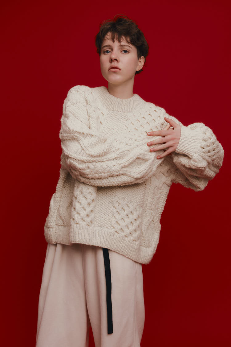 machatt 新品未使用タグ付き ケーブルハンドニット アイボリー ケーブルハンドニット（アイボリー） | MACHATT ONLINE STORE