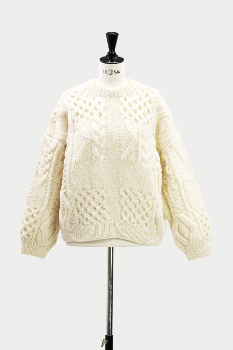 【MACHATT】新作・完売品 ケーブルハンドニット ケーブルハンドニット（アイボリー） | MACHATT ONLINE STORE
