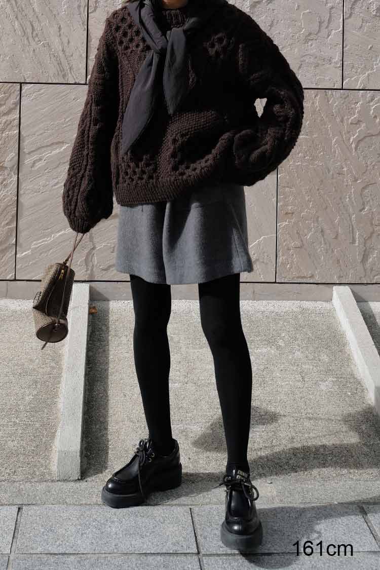 ケーブルハンドニット（ブラウン） | MACHATT ONLINE STORE